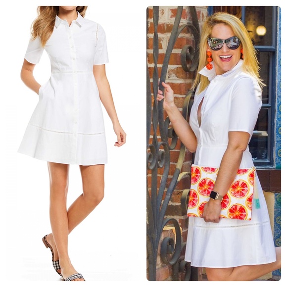 Draper James Dresses & Skirts - Draper James Lattice Poplin Shirt Dress